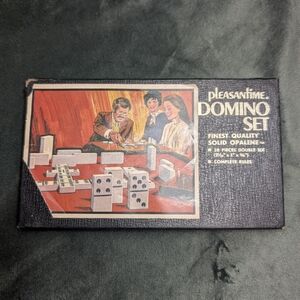 Pleasantime Domino Set Solid Opalene Junior Club Size 28 Pc 1616 Pacific Games